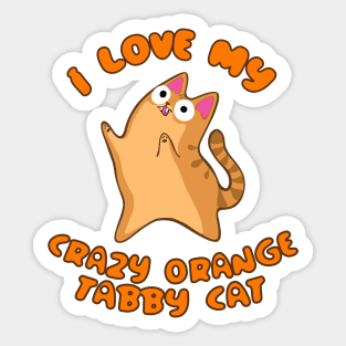 I Love My Crazy Orange Tabby Cat Wild Derpy Kitty Zoomies Sticker